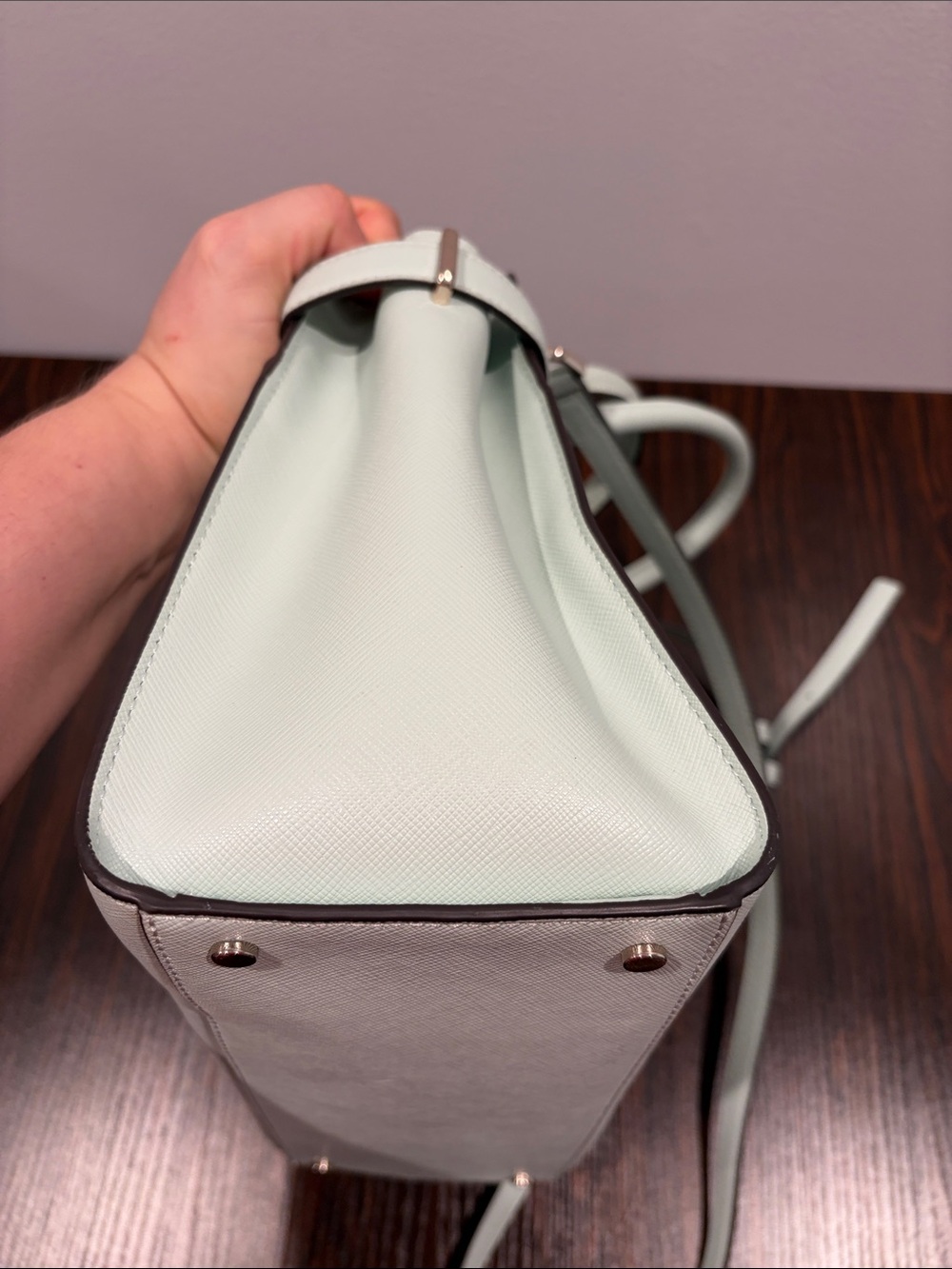 Kate Spade Staci Mint Green Purse with removable strap - Picture 9 of 15